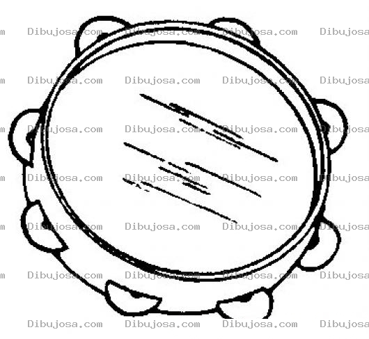 Dibujo para colorear Colorear Pandereta De Evangelico
