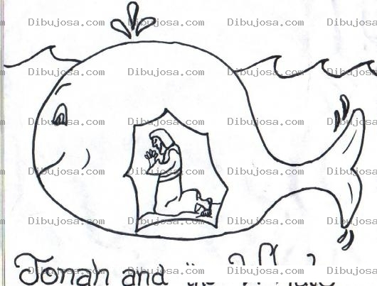 Dibujo para colorear Dibujo de Jonas tragado por el gran pez