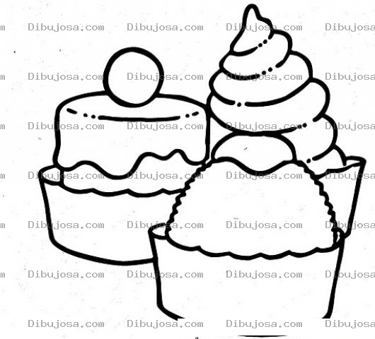 Dibujo para colorear Postresitos Para Colorear