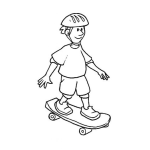 Dibujo para colorear Colorear Eskeiter Patinador Con Su Patineta