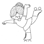 Dibujo para colorear Chica En Minifalda Con Patines Para Pintar