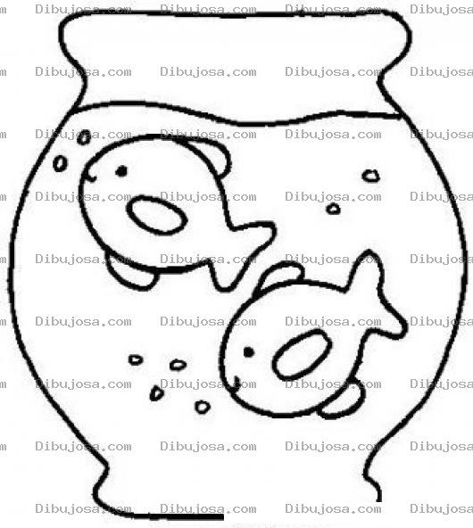 Dibujo para colorear Pecera Para Colorear