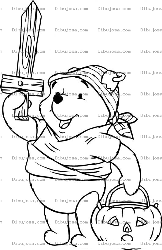 Dibujo para colorear Winnie Pooh de Pirata