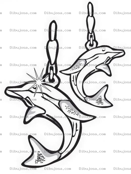 Dibujo para colorear Colorear Aretes De Delfines