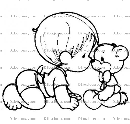 Dibujo para colorear Dibujo de bebe de precious moments para colorear