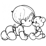 Dibujo para colorear Dibujo de bebe de precious moments para colorear