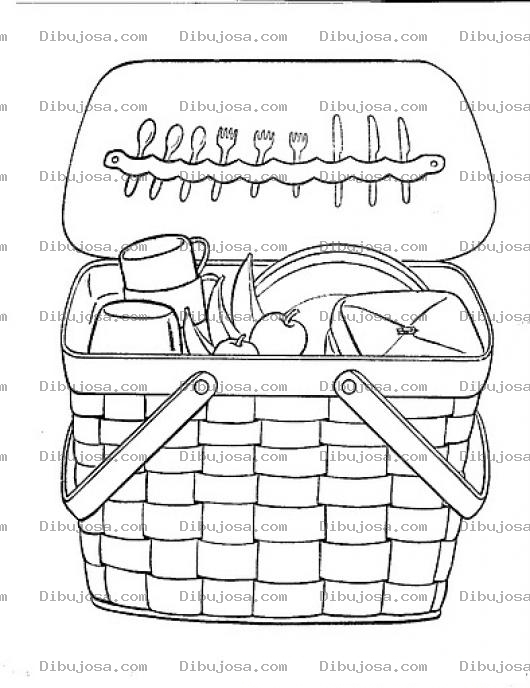Dibujo para colorear Colorear Canasta De Picnic