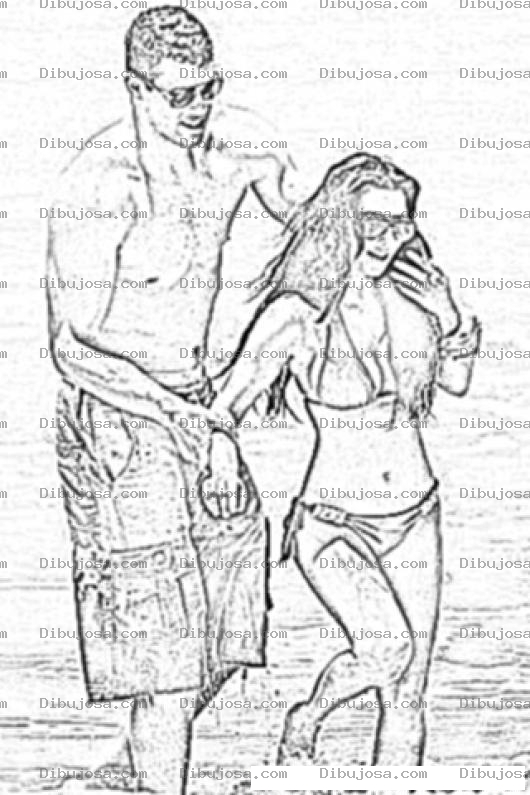 Dibujo para colorear Kim Kardashian And Hee Boyfriend Kris Humphries Coloring Page