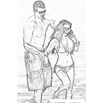 Dibujo para colorear Kim Kardashian And Hee Boyfriend Kris Humphries Coloring Page