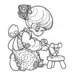 Dibujo para colorear Dibujo de una nina sanando a un raton para colorear