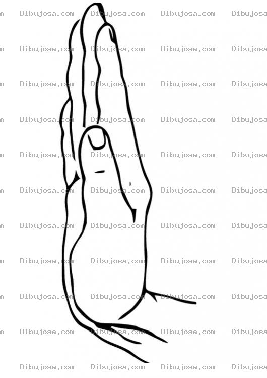 Dibujo para colorear Colorear Mano Parando Denotando Espere Pare O Detengase