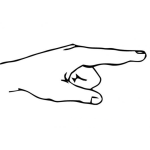 Dibujo para colorear Mano Con Dedo Indice Apuntando Y Senalando Algo