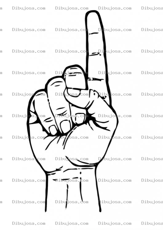 Dibujo para colorear Colorear Mano Con Senal De Numero Uno O Pidiendo La Palabra