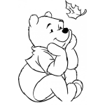 Dibujo para colorear Winnie Pooh pensativo
