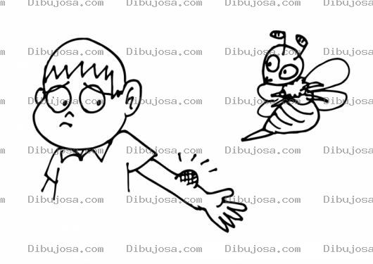 Dibujo para colorear Colorear Picadura De Abeja