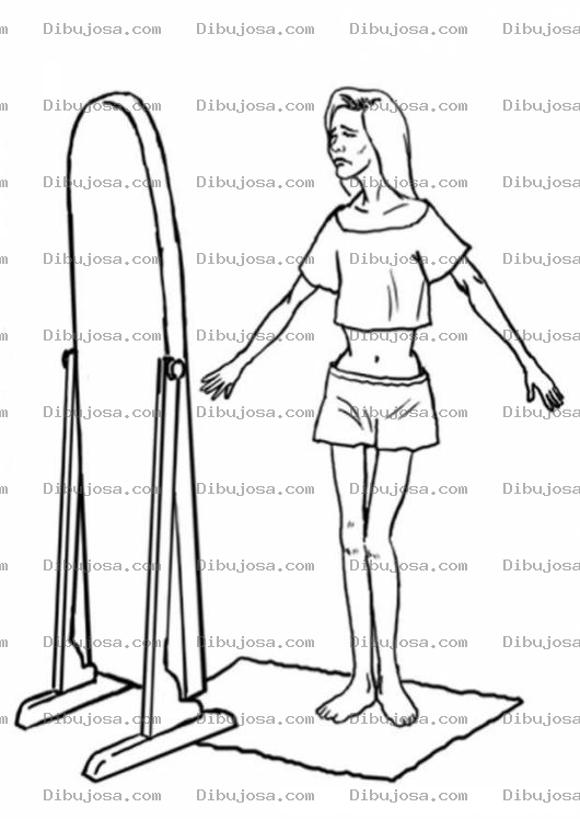 Dibujo para colorear Colorear Mujer Anorexica Con Anorexia