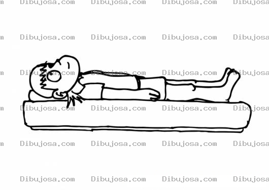 Dibujo para colorear Chica Acostada Boca Ariba Para Colorear