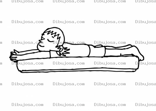 Dibujo para colorear Chica Acostada Boca Abajo Para Colorear