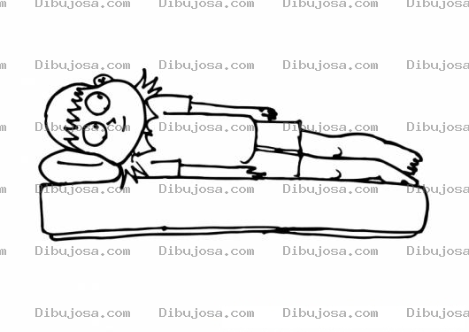Dibujo para colorear Chica Acostada De Lado Para Colorear