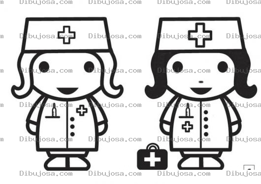 Dibujo para colorear Enfermeritas Para Colorear Dibujo De Dos Enfermeras