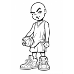 Dibujo para colorear Jugador De Basquetbol Para Colorear