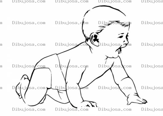 Dibujo para colorear Dibujo De Bebe Gateando