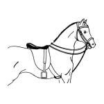 Dibujo para colorear Caballo Ensillado Para Colorear