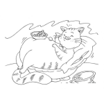 Dibujo para colorear Gato Obeso Para Colorear