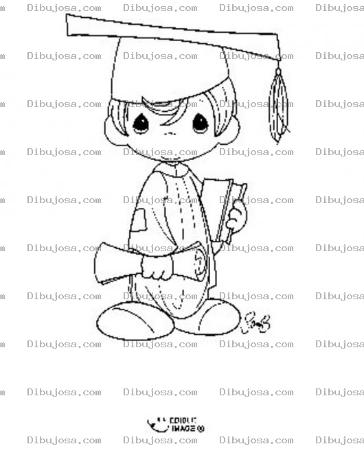 Dibujo para colorear Pintar graduacion de precious moments