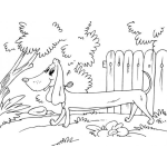 Dibujo para colorear Perro Salchicha Para Colorear