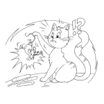 Dibujo para colorear Gata Con Raton Para Colorear