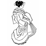 Dibujo para colorear Geisha Para Colorear