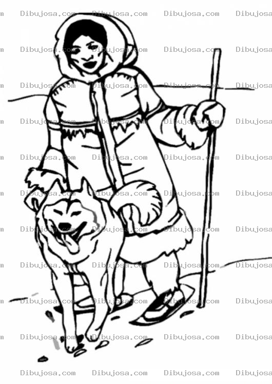 Dibujo para colorear Esquimal Para Colorear