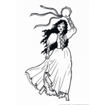 Dibujo para colorear Gitana Bailando Para Colorear