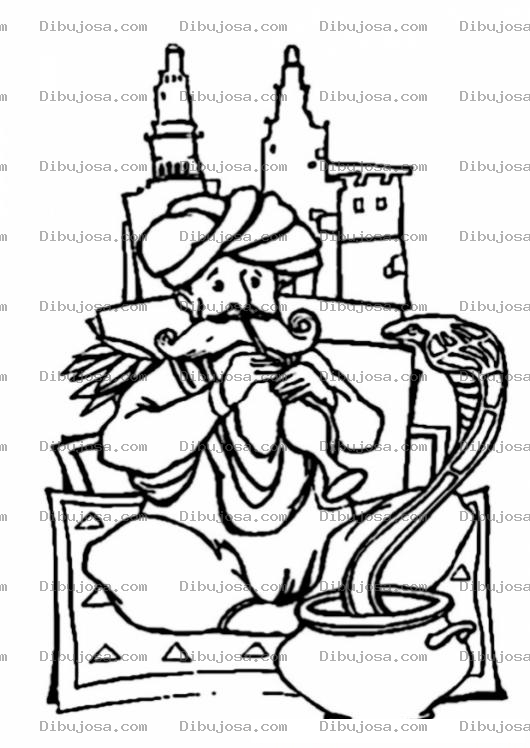 Dibujo para colorear Encantador De Serpientes Para Colorear