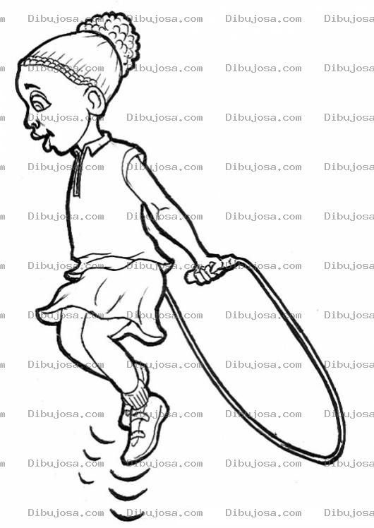 Dibujo para colorear Negrita Saltando Cuerda Para Pintar