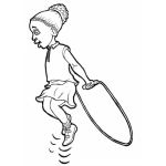 Dibujo para colorear Negrita Saltando Cuerda Para Pintar
