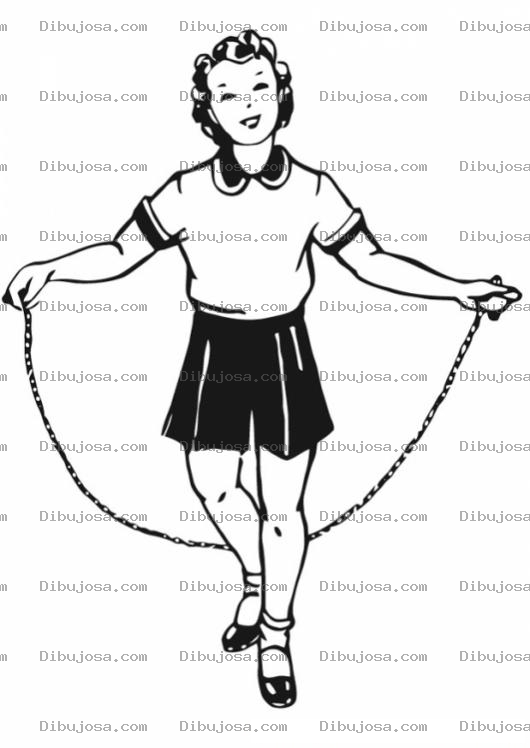 Dibujo para colorear Mujer Saltando Cuerda Para Colorear