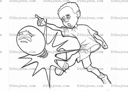 Dibujo para colorear Patada A Una Pelota Para Colorear