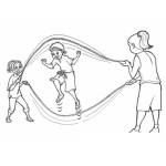 Dibujo para colorear Colorear Ninos Saltando Cuerda