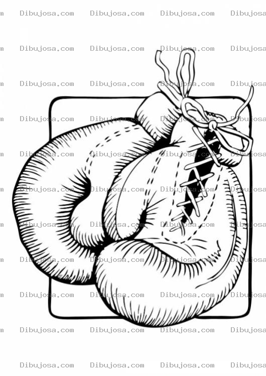 Dibujo para colorear Guantes De Box Para Colorear