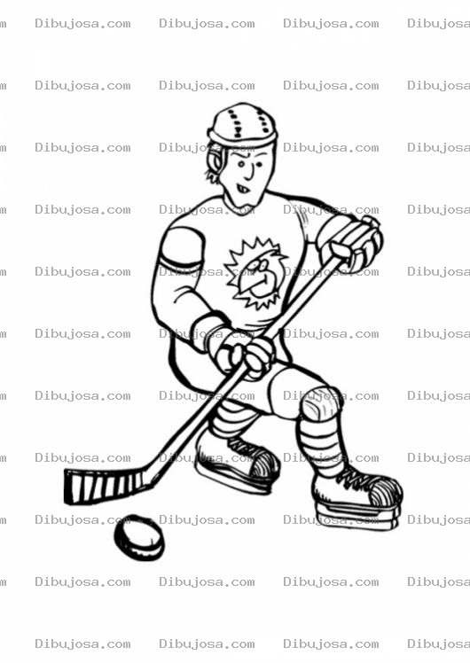 Dibujo para colorear Jugador De Hockey Para Colorear