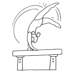 Dibujo para colorear Chica Gimnasta Practicando Gimnasia Para Colorer