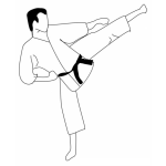 Dibujo para colorear Dibujo De Un Karateca Tirando Una Patada De Carate