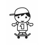 Dibujo para colorear Munequito Sk8er En Patineta Para Colorear Y Pintar