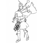 Dibujo para colorear Hombre Tocando La Gaita Para Colorear
