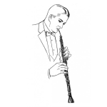 Dibujo para colorear Dibujo De Un Hombre Tocando El Clarinete