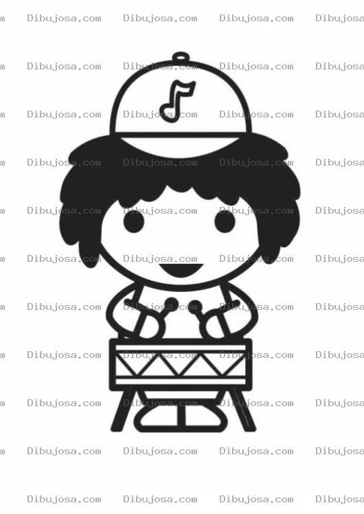 Dibujo para colorear Tamborilero Tamborista Para Colorear