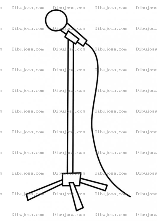 Dibujo para colorear Dibujo De Microfono Con Pedestal