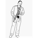 Dibujo para colorear Saxofonista Para Colorear
